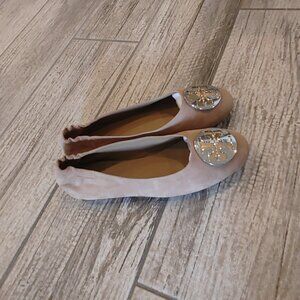 Tory Burch Claire Ballet Suede Flats, Size 8 (B) - super comfortable & soft